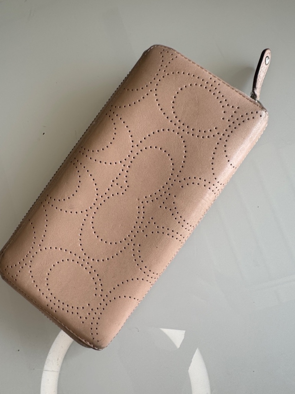 Coach Ashley Perforated Zip Around Wallet  in Blush - Picture 8 of 10